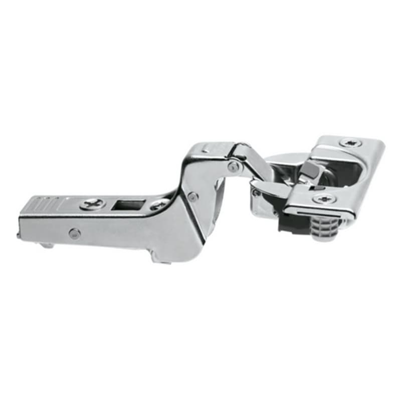 Clip Top 95° Opening Thick Door Hinge, 45mm Bore Pattern, Soft-Closing, Inset, Nickel-Plated, Dowelled