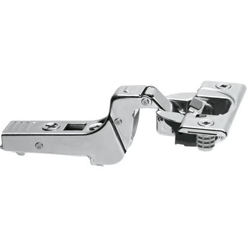 Clip Top 95° Opening Thick Door Hinge, 45mm Bore Pattern, Soft-Closing, Inset, Nickel-Plated, Dowelled