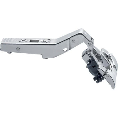 Clip Top +45° I Angled 95° Opening Hinge with BLUMOTION Soft-Closing, 45mm Boring Pattern, Half Overlay, Nickel-Plated, Inserta