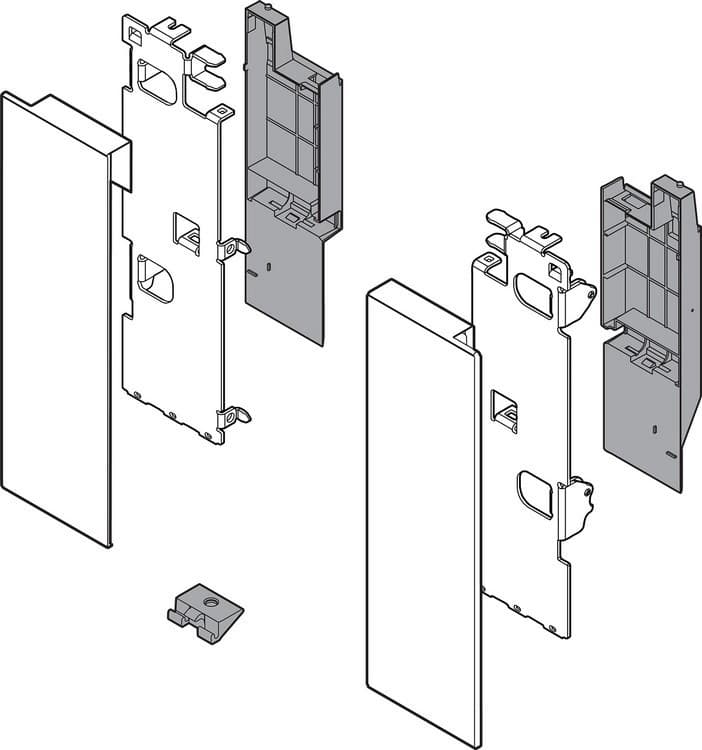 Legrabox Front Fixing Bracket M-Heigh for Interior Drawer, Silk White Matte