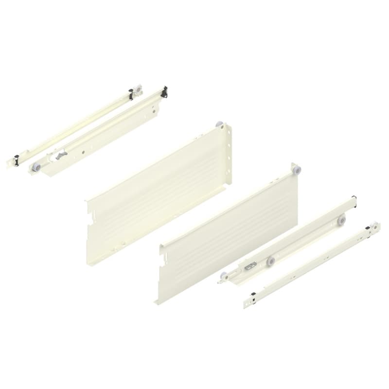 Metabox 330M Drawer Slide with 75lb Capacity, Full Extension, Soft-Closing, 3-1/2", White, 18