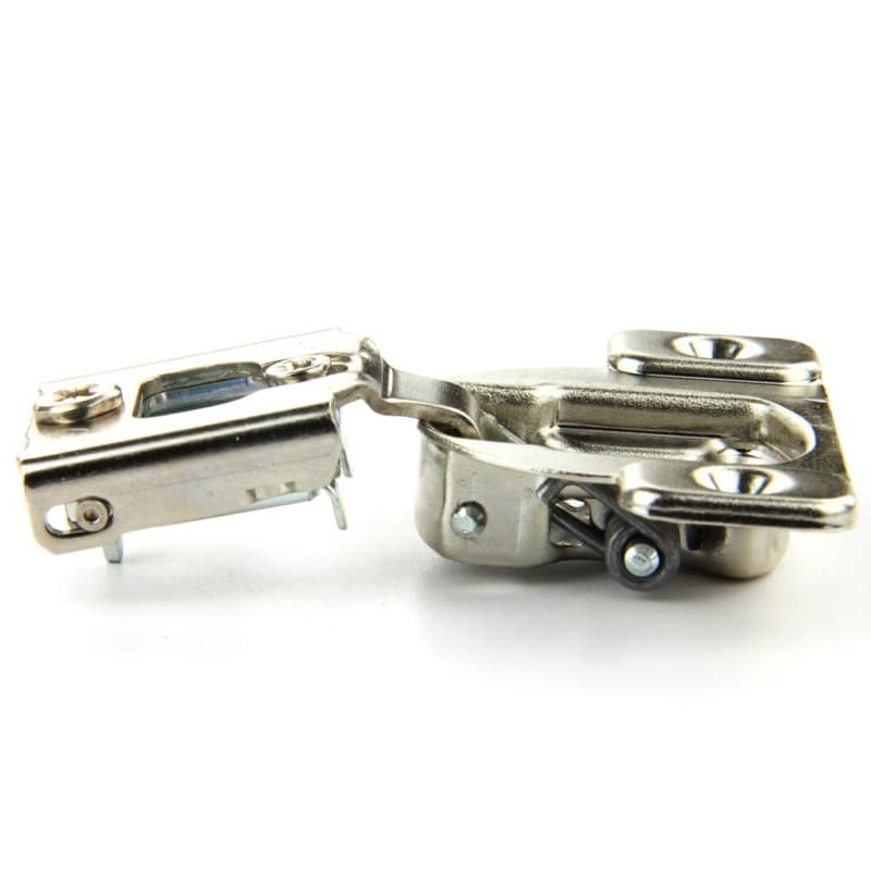 Compact 38N 105° Opening Wrap-Around Face Frame Hinge, 45mm Boring Pattern, Self-Closing, 1/2" Overlay, Screw-On
