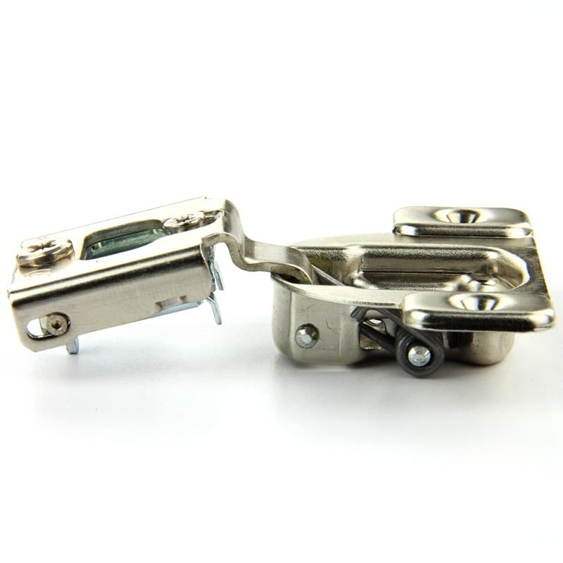 Compact 38N 105° Opening Edge-Mount Face Frame Hinge, 45mm Boring Pattern, Self-Closing, 1/2" Overlay, Screw-On