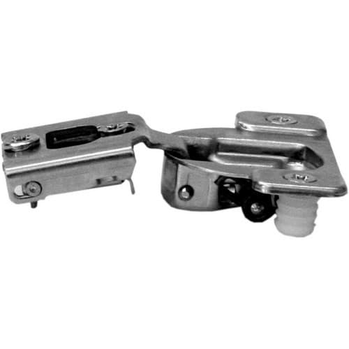 Compact 38N 105° Opening Edge-Mount Face Frame Hinge, 45mm Boring Pattern, Self-Closing, 1/2" Overlay, Dowelled