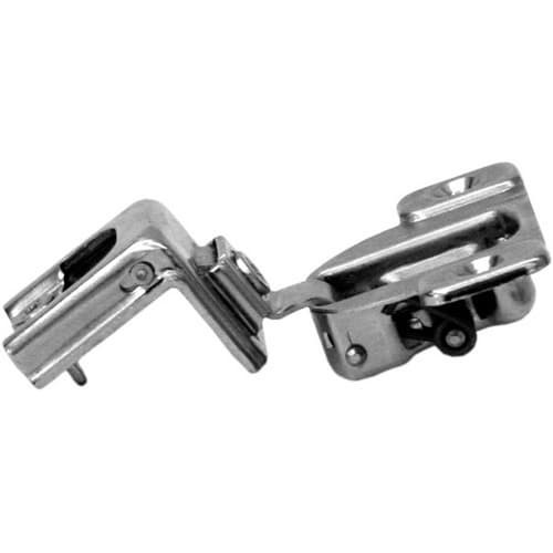 Compact 39C 110° Opening Wrap-Around Face Frame Hinge, 45mm Boring Pattern, Self-Closing, 1-9/16" Overlay, Dowelled