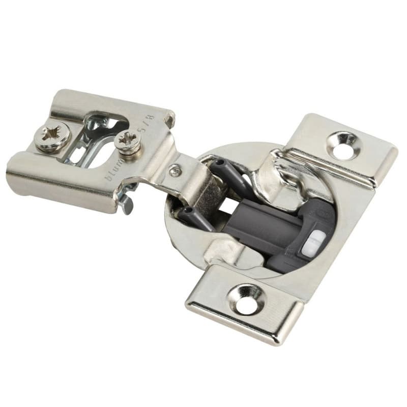 Compact 38N 105° Opening Wrap-Around Face Frame Hinge, 45mm Boring Pattern with BLUMOTION Soft-Closing, 5/8" Overlay, Screw-On