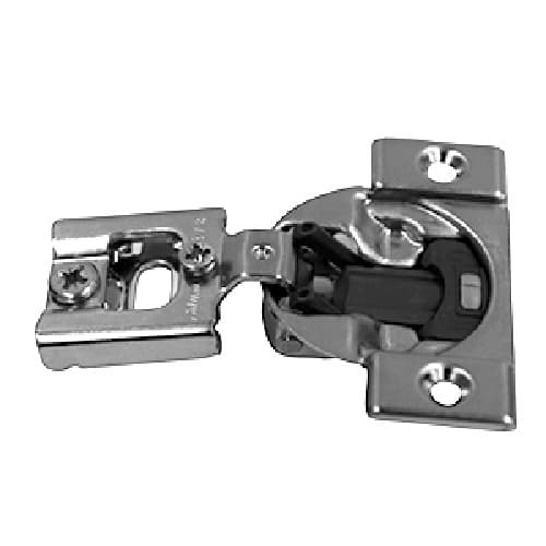 Compact 38N 105° Opening Edge-Mount Face Frame Hinge, 45mm Boring Pattern with BLUMOTION Soft-Closing, 1/2" Overlay, Screw-On