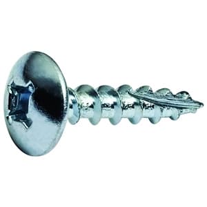 #6 x 1/2" Truss Head Hinge/Drawer Slide Screw, Phillips Drive Standard Thread and Sharp Point, Zinc, Box of Hundred by Blum