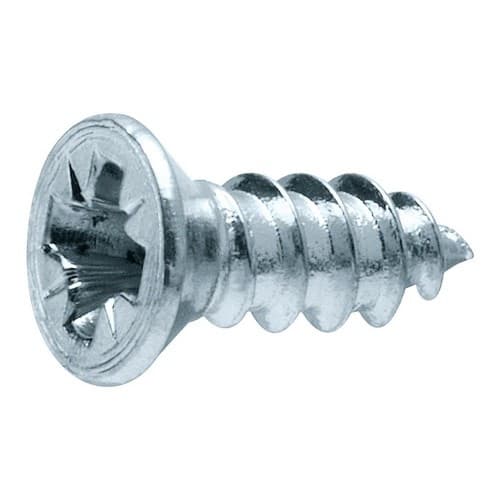 #6 x 5/8" Flat Head Wood Screw, Pozi Drive Deep Thread and Sharp Point, Nickel-plated, Box of Hundred by Blum