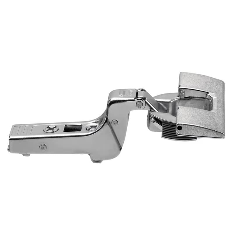 Clip Top 95° Opening Thick Door Hinge, 45mm Bore Pattern, Self-Closing, Inset, Nickel-Plated, Dowelled