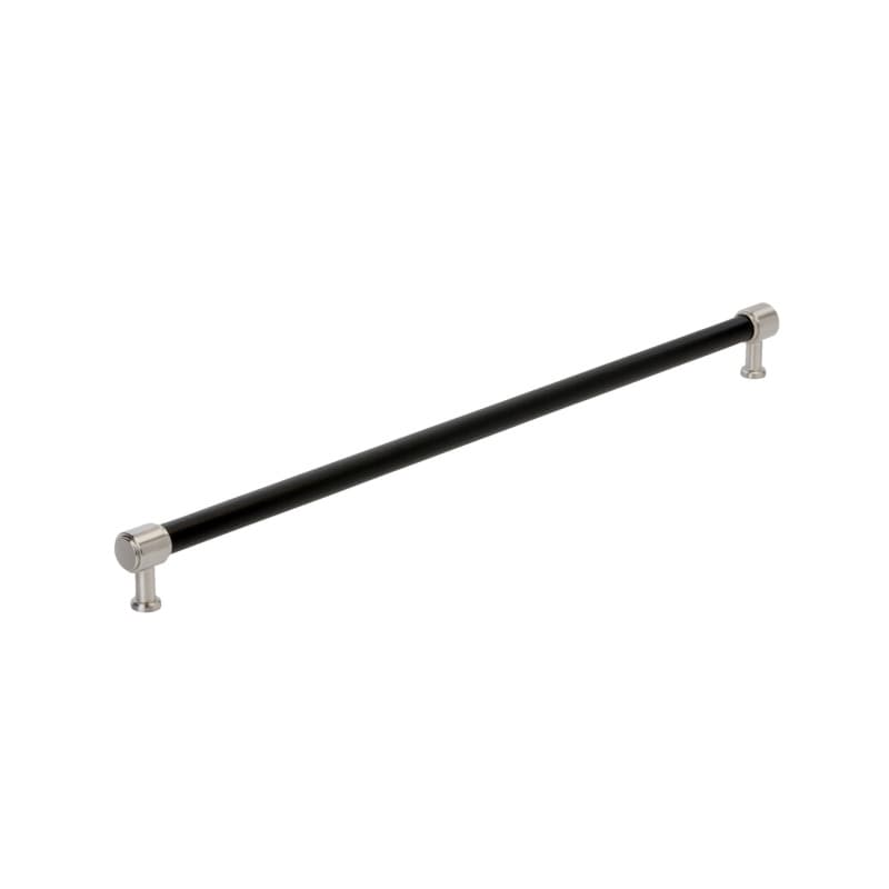610mm Fairlane Appliance Pull, Black Leather/Satin Nickel