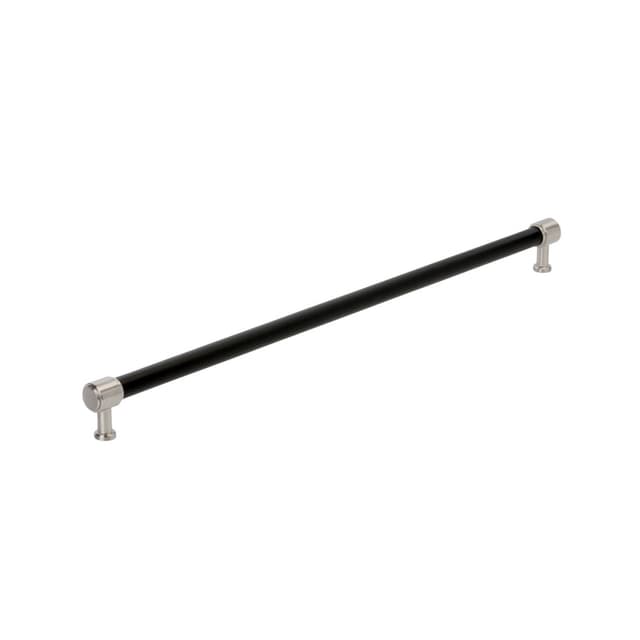 610mm Fairlane Appliance Pull, Black Leather/Satin Nickel