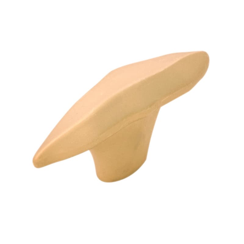 2-1/8" x 5/8" Willow Cabinet Knob, Flat Ultra Brass