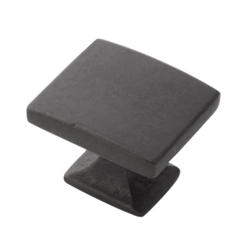 1-7/16" x 1-1/4" Forge Cabinet Knob, Black Iron