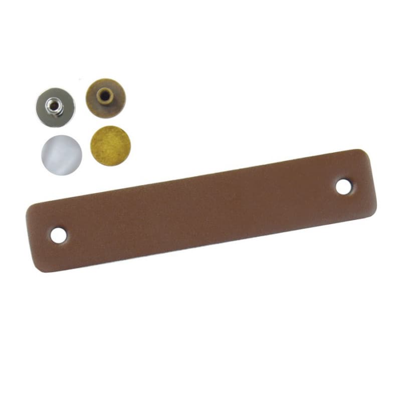 3-3/4" Bradford Adjustable Pull Leather Arch Pull, Chrome/Antique Brass (10/Box)