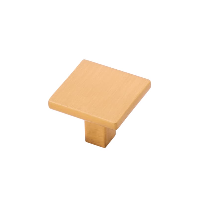 1-1/4" Skylight Square Cabinet Knob, Brushed Golden Brass