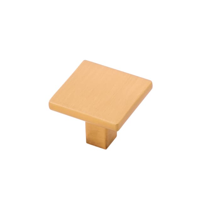1-1/4" Skylight Square Cabinet Knob, Brushed Golden Brass