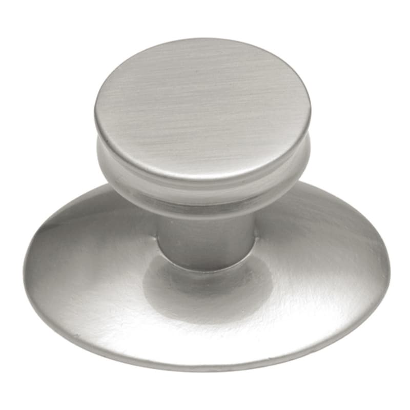 1" Metropolis Cabinet Knob with Backplate, Satin Nickel