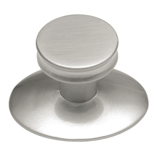 1" Metropolis Cabinet Knob with Backplate, Satin Nickel