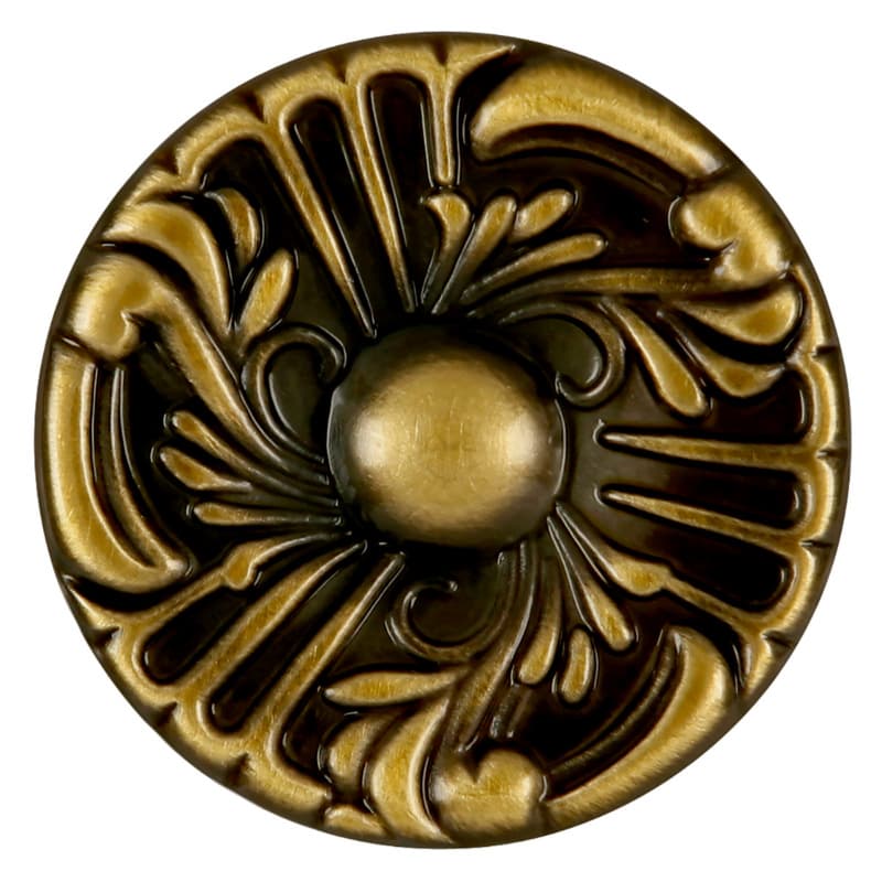 1-1/2" x 1/4" Cavalier Cabinet Knob, Antique Brass