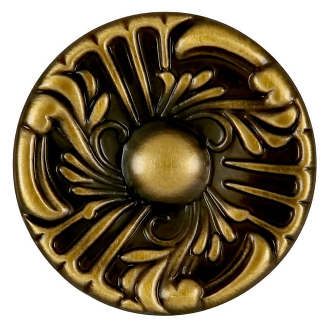 1-1/2" x 1/4" Cavalier Cabinet Knob, Antique Brass