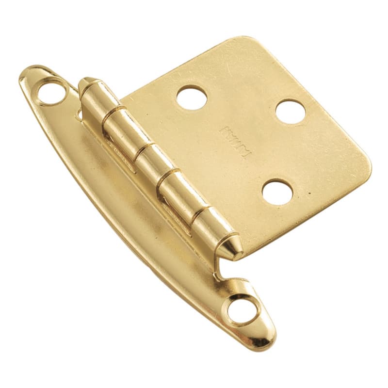 Flush Surface Face Mount Hinge, Free Swinging, Polished Brass