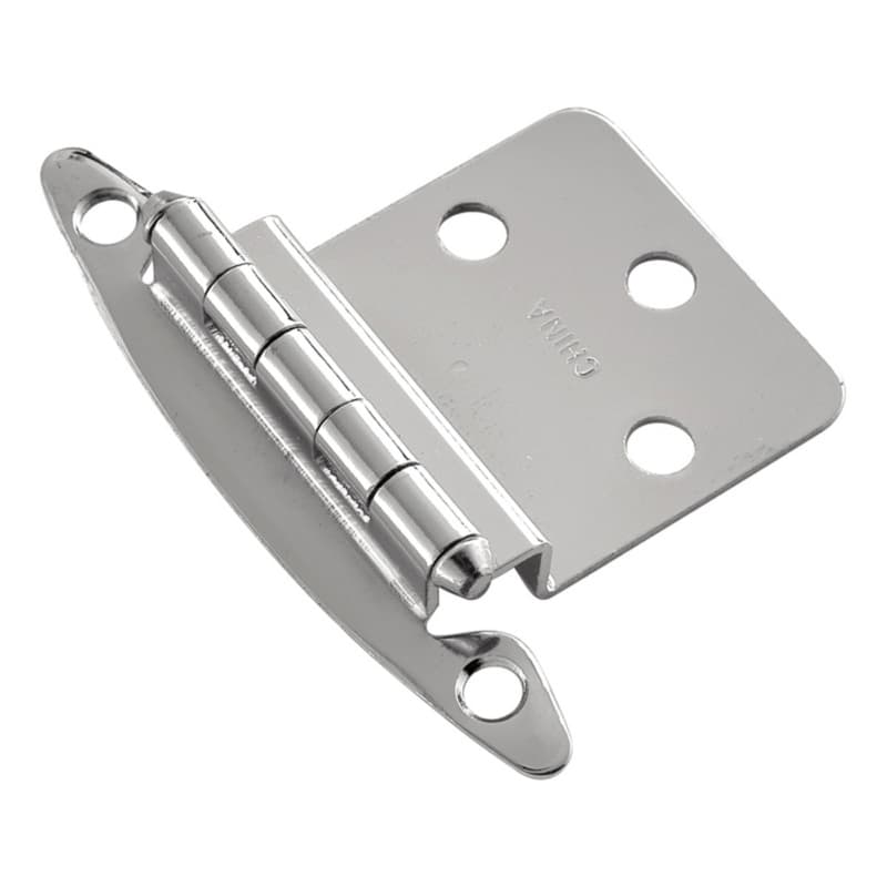 3/8" Inset Surface Face Mount Hinge, Free Swinging, Chrome