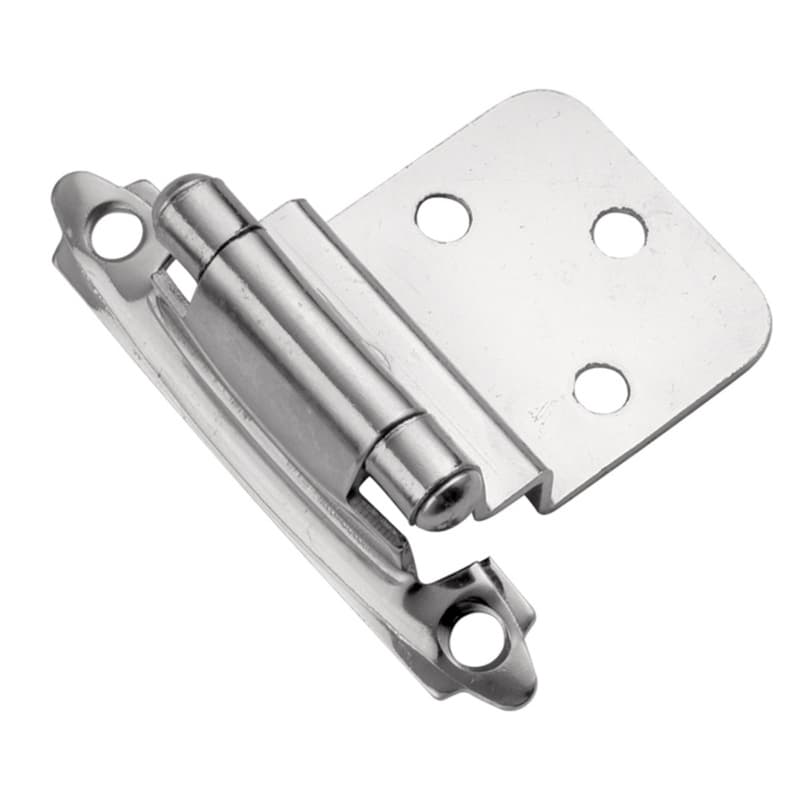 3/8" Inset Surface Face Mount Hinge, Self-Close, Chrome