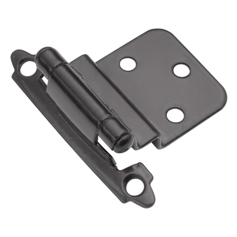 3/8" Inset Surface Face Mount Hinge, Self-Close, Black