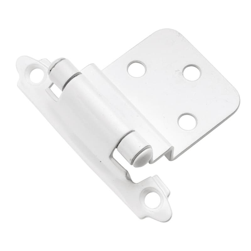 3/8" Inset Surface Face Mount Hinge, Self-Close, White