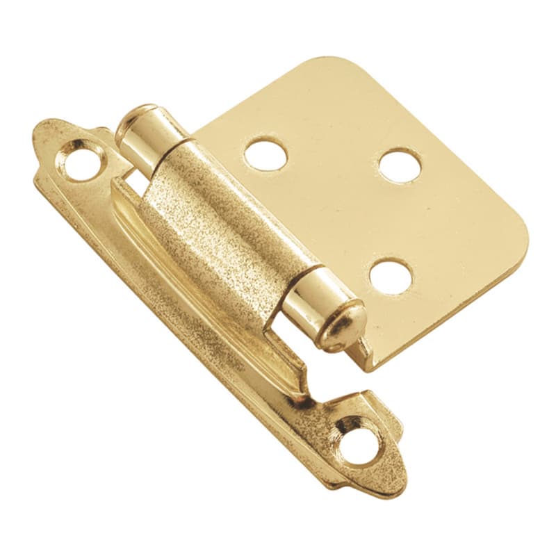 2-3/4" Flush Surface Face Mount Hinge, Self-Close, Polished Brass
