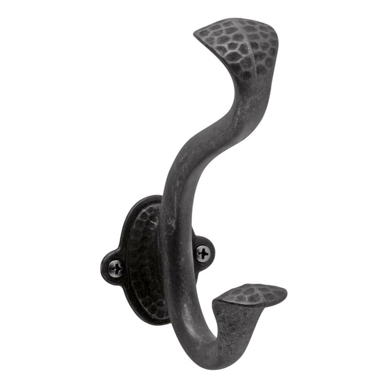 5-1/16" Craftsman Signature Cabinet Hook, Black Iron