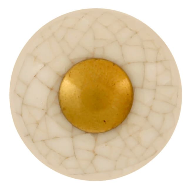 1" Tranquility Cabinet Knob, Polished/Vintage Brown Crackle