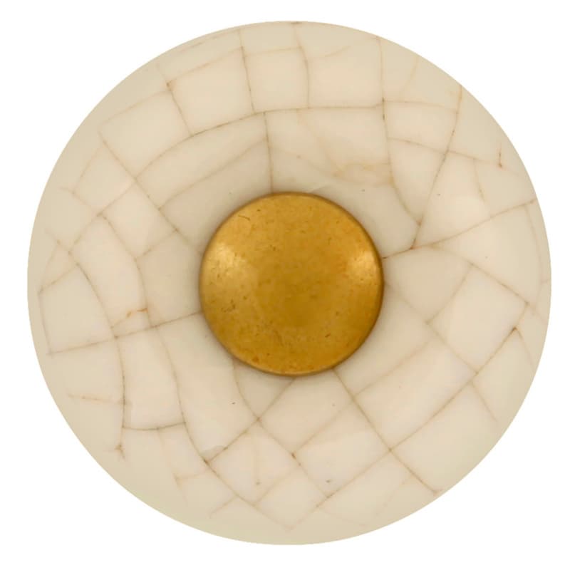1-1/4" Tranquility Mushroom Cabinet Knob, Polished/Vintage Brown Crackle