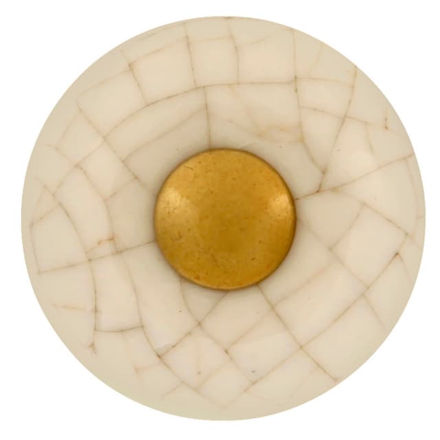 1-1/4" Tranquility Mushroom Cabinet Knob, Polished/Vintage Brown Crackle