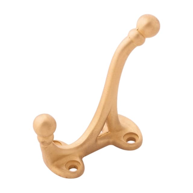 2-3/4" Hooks Double Coat Hook, Brushed Golden Brass