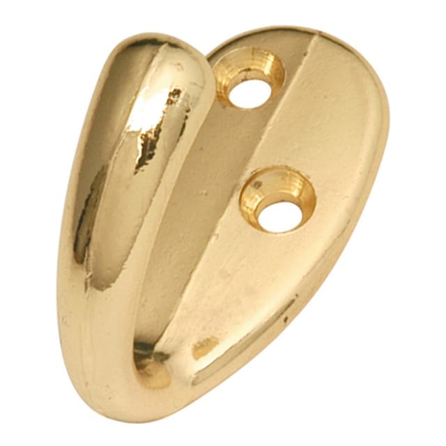2" Hooks Single Cabinet Hook, Polished Brass