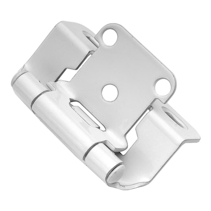 1/2" Overlay Semi-Concealed Wrap Hinge, Face Frame, Self-Close, White Powder Coat