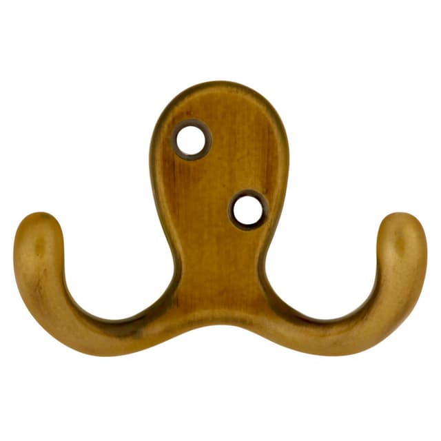 1-7/8" Hooks Double Cabinet Hook, Antique Brass