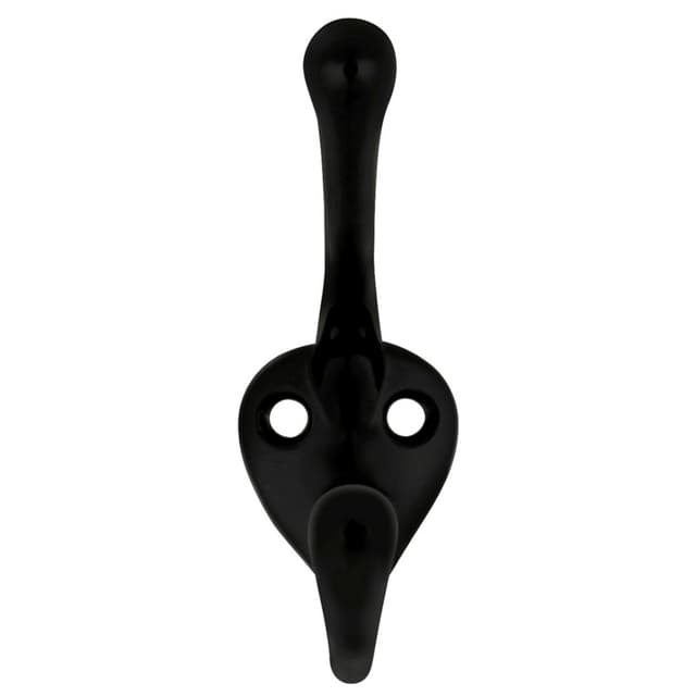 3-1/2" Universal Double Cabinet Hook, Black
