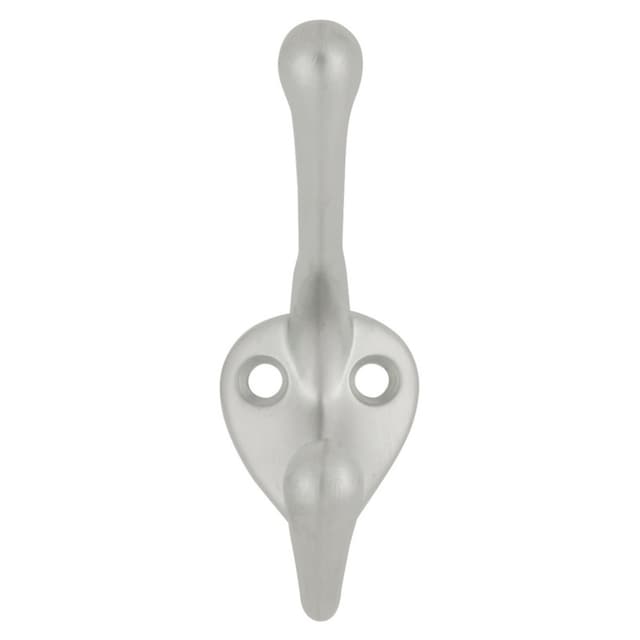 3-1/2" Universal Double Cabinet Hook, Satin Silver Cloud