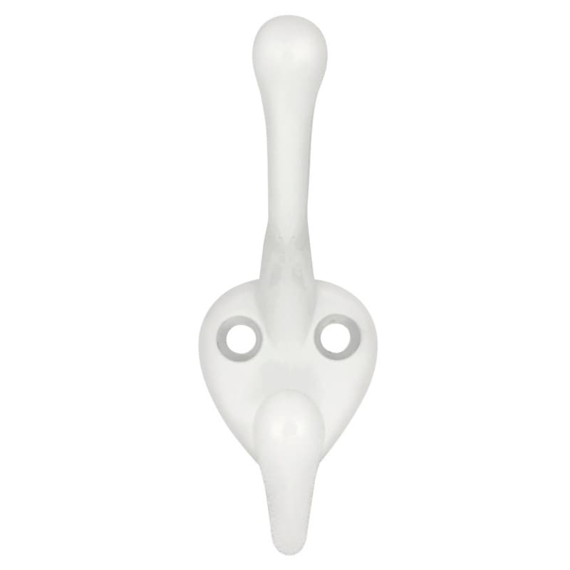 3-1/2" Universal Double Cabinet Hook, White