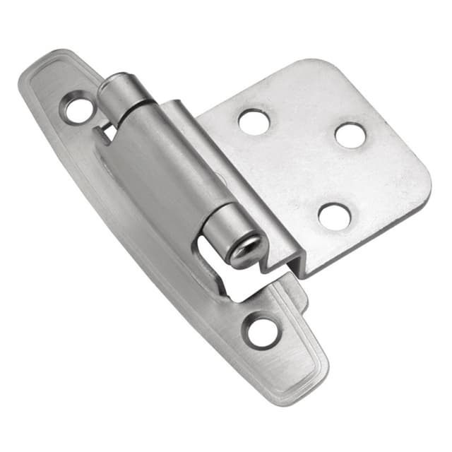 3/8" Inset Surface Face Mount Hinge, Self-Close, Satin Silver Cloud