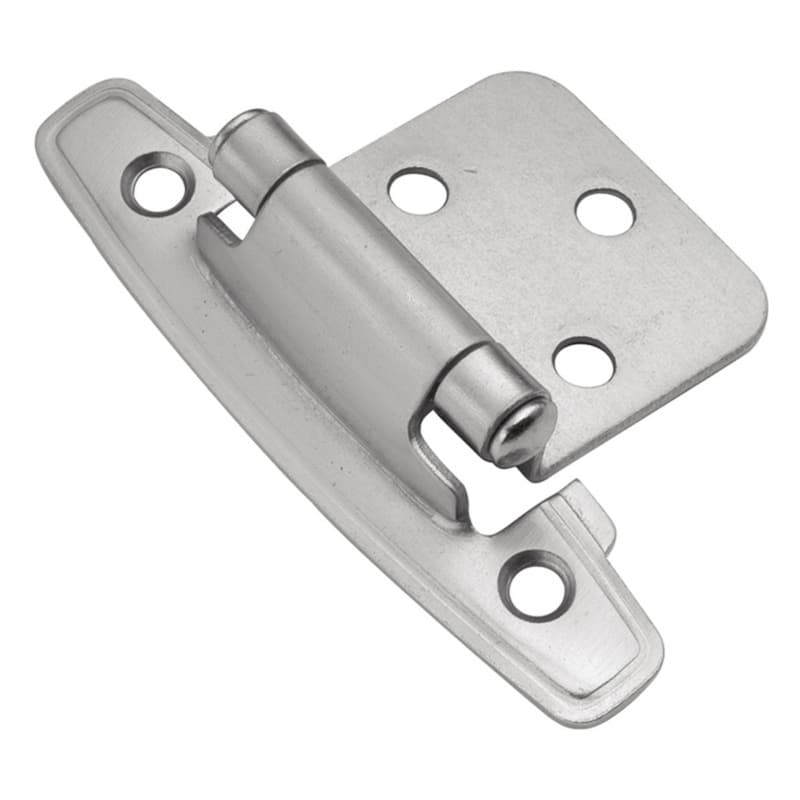 Flush Surface Face Mount Hinge, Self-Close, Satin Silver Cloud