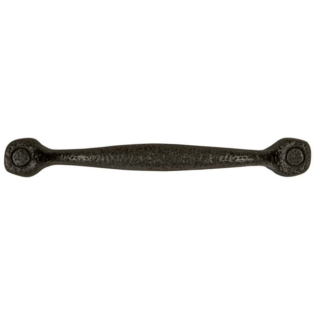5-1/16" Refined Rustic Cabinet Pull, Black Iron