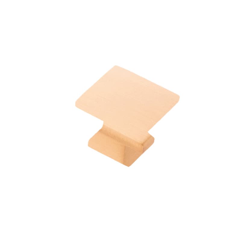 1-1/4" Studio Square Cabinet Knob, Brushed Golden Brass
