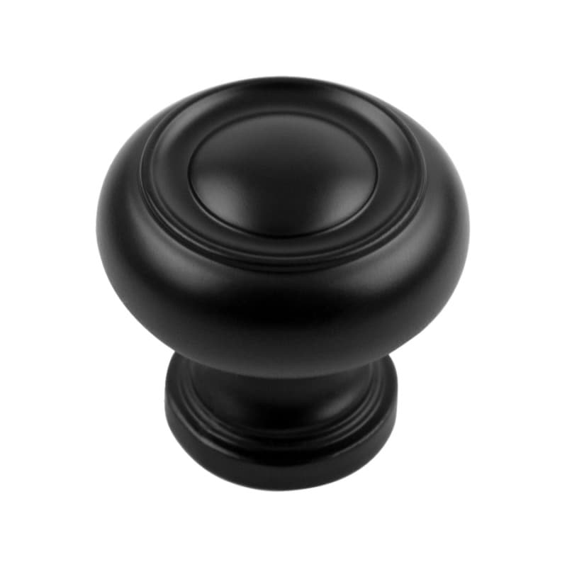 1-1/4" Cottage Mushroom Cabinet Knob, Matte Black