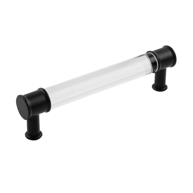 5-1/16" Midway Bar Pull, Crysacrylic/Matte Black