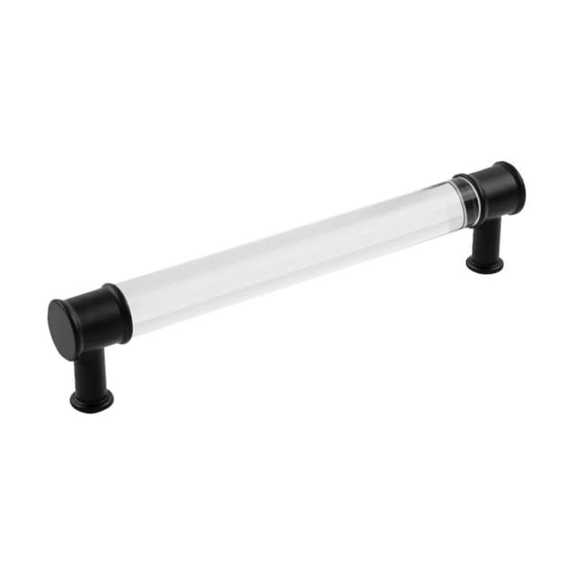 6-5/16" Midway Bar Pull, Crysacrylic/Matte Black