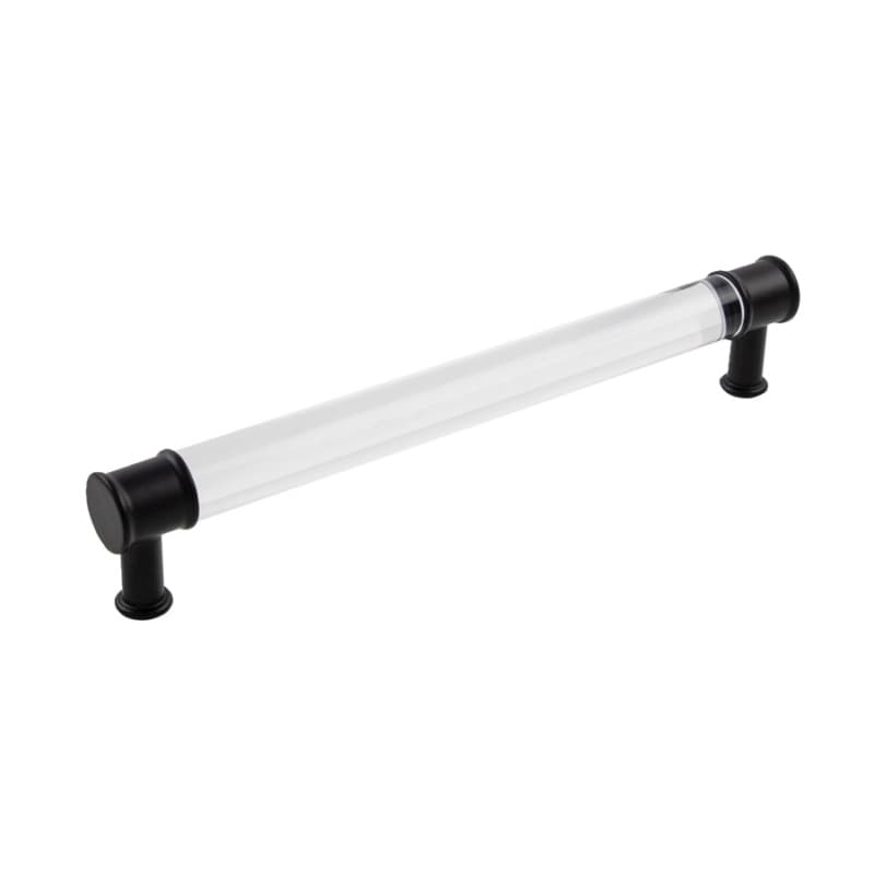 7-9/16" Midway Bar Pull, Crysacrylic/Matte Black